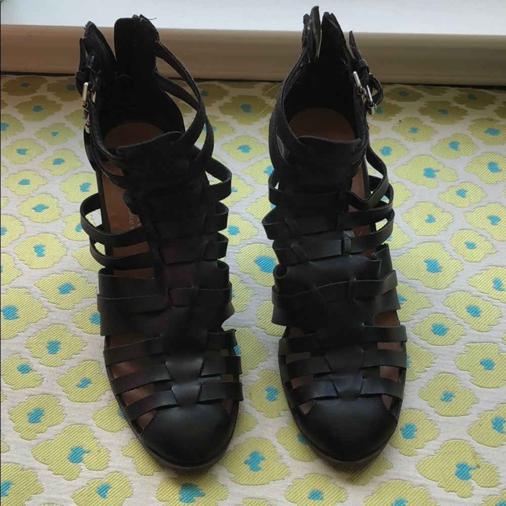 Black strappy heels